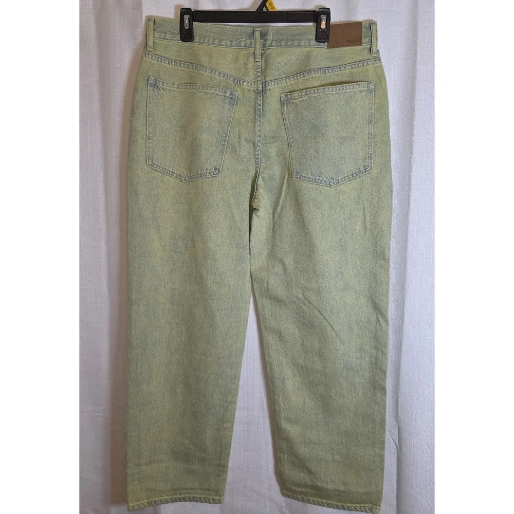 Madewell The Dad Jean Pale Daffodil Acid Wash Straight Leg Jeans Size 30 - Picture 2 of 16